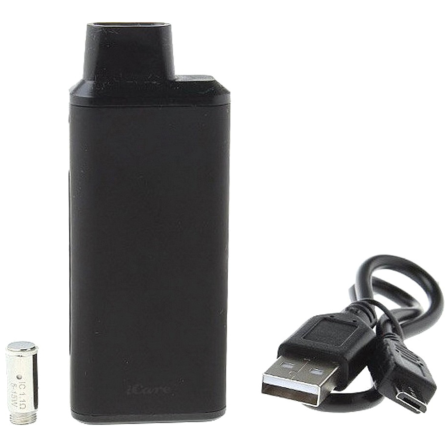 Електронна сигарета ELEAF iCare Kit Black (EICARKB) Комплектація 1 х Eleaf iCare, 2 сменных испарителя 1.1 Ом, USB кабель