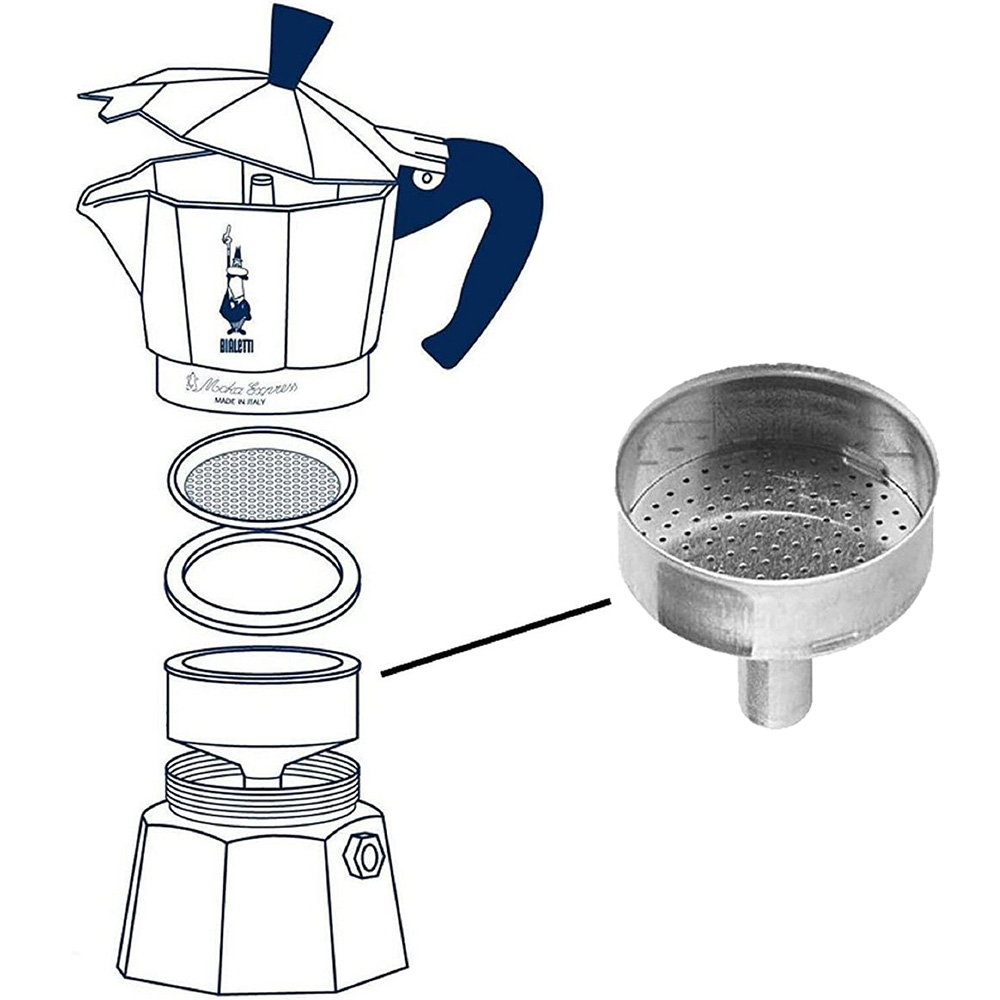 Фильтр-воронка для гейзеровой кофеварки BIALETTI Spare рarts на 4 чашки (0800134/NP) Тип фильтр для кофе