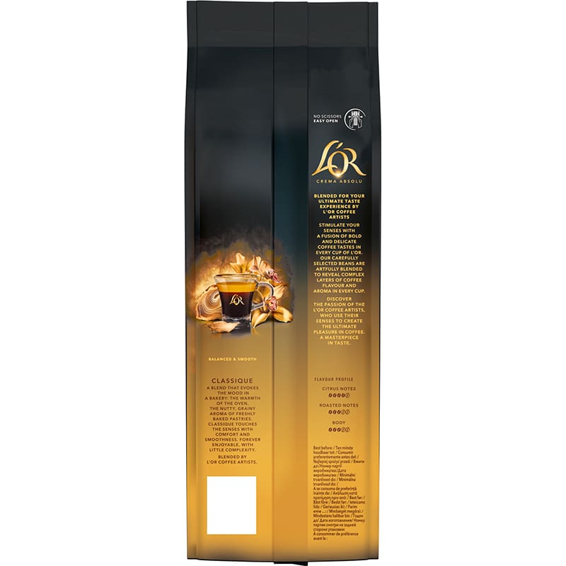 Кофе в зернах L'OR Crema Absolute Classic 500 г (8711000369852) Дополнительно Купаж арабика/робуста