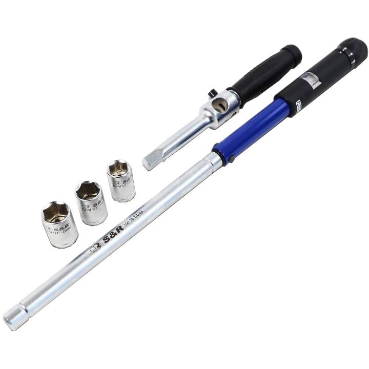 Ключ динамометрический 1/2" 70-170 Nm L490мм + 3 головки хрестовые (465012170) Тип динамометрический ключ 