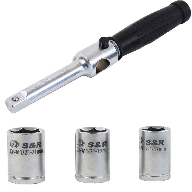 Ключ динамометрический 1/2" 70-170 Nm L490мм + 3 головки хрестовые (465012170) Размер входного соединения 1/2''