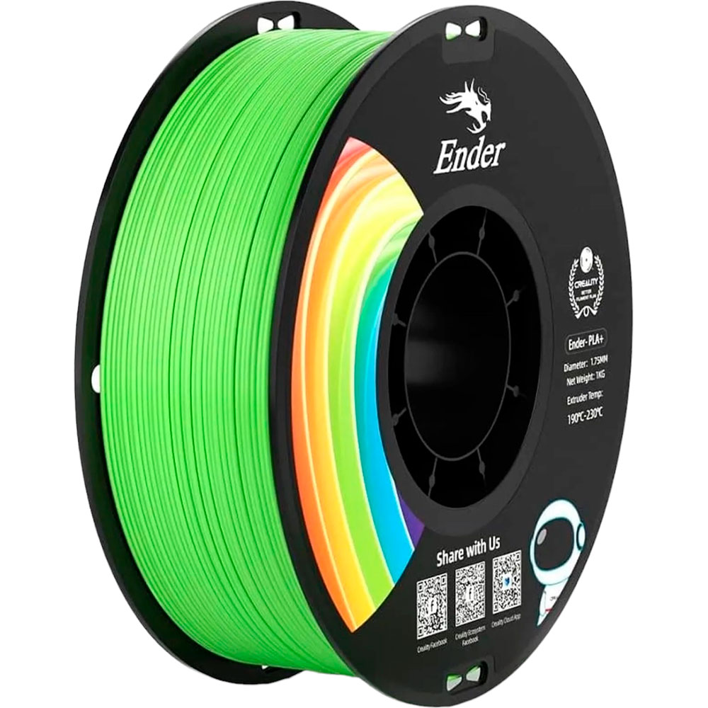 Пластик для 3D принтера CREALITY PLA Plus 1кг 1.75мм Green Apple (3301010313)