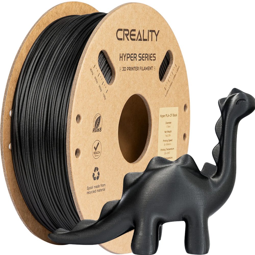 Пластик для 3D принтера CREALITY Hyper PLA-CF 1кг 1.75мм Black (3301060015) Температура плавления 190 - 230