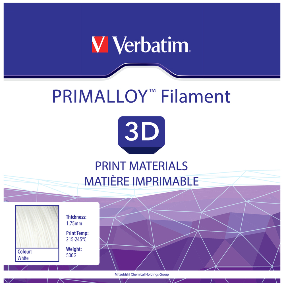 Зовнішній вигляд Матеріал VERBATIM PRIMALLOY 1.75 mm 0.5 kg White (55500)