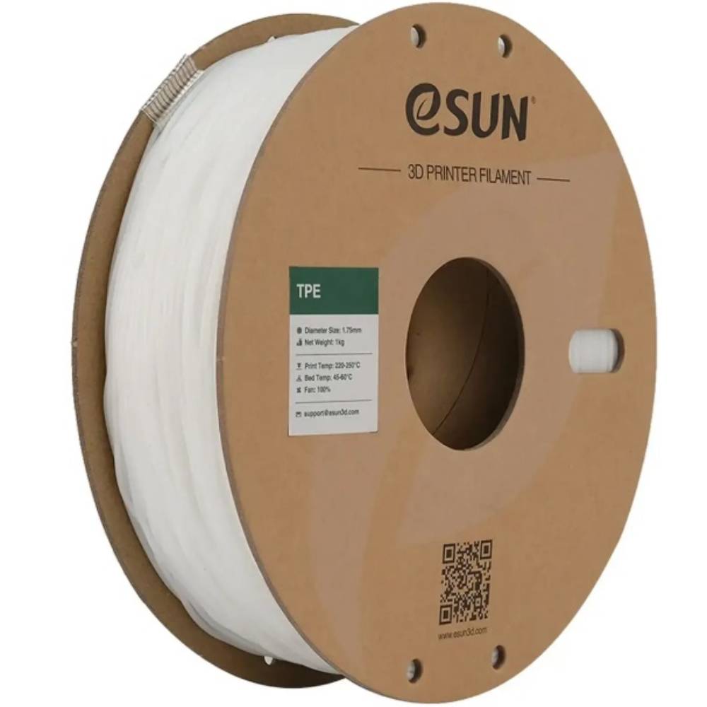 Котушка 3D ESUN eLastic Filament для 3D принтера 1кг 1.75мм White (eLastic-P175N1)