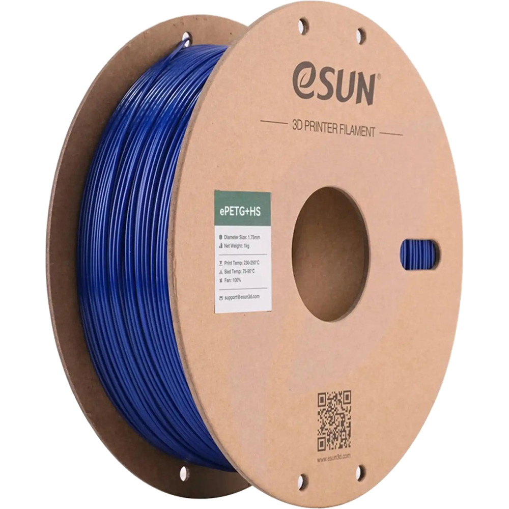 Котушка 3D ESUN ePETG-HS Filament для 3D принтера 1кг, 1.75мм Blue (ePETG+HS-175SU1)(6922572204911) Тип пластика PETG