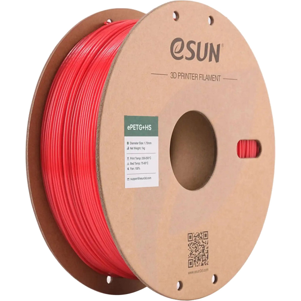 Котушка 3D ESUN ePETG-HS Filament для 3D принтера 1кг, 1.75мм Red (ePETG+HS-175SR1) Тип пластика PETG