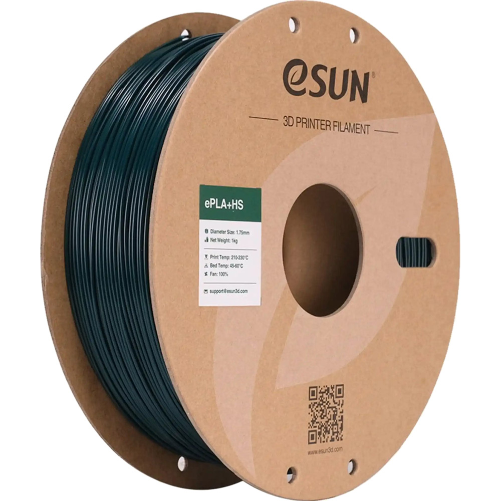 Катушка 3D ESUN ePLA Plus HS Filament для 3D принтера 1кг, 1.75мм Green (EPLA+HS-P175G1) Тип пластика PLA