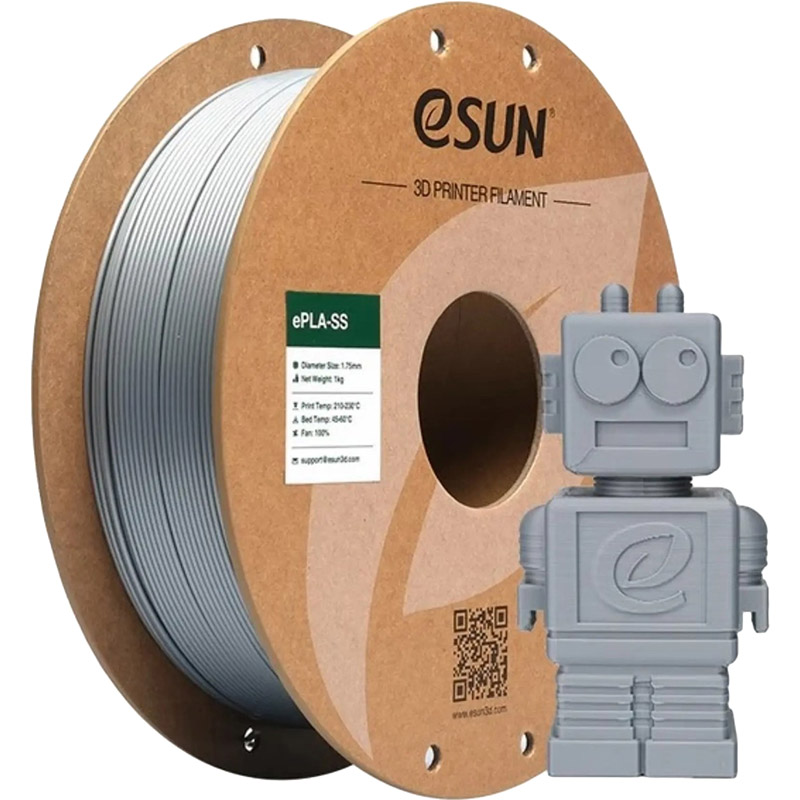 Катушка ESUN ePLA-SS Filament 1 кг 1.75 мм Silver (ePLA-SS-P175S1)(6922572205741)