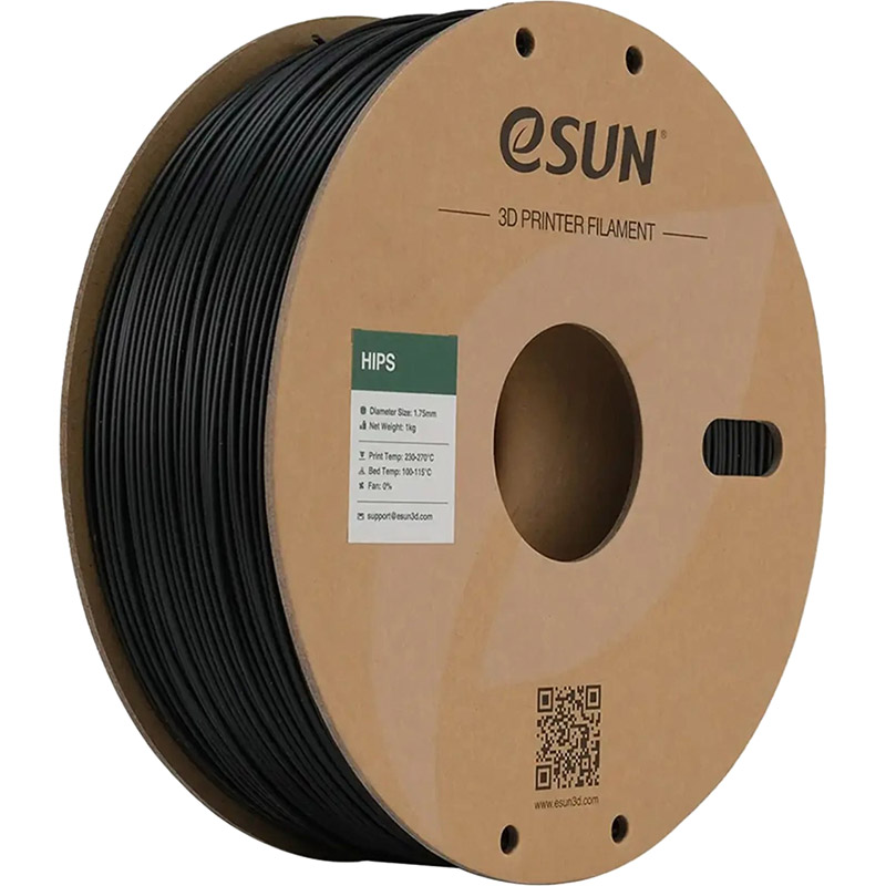 Котушка ESUN HIPS Filament 1 кг 1.75 мм Black (HIPS-P175B1)