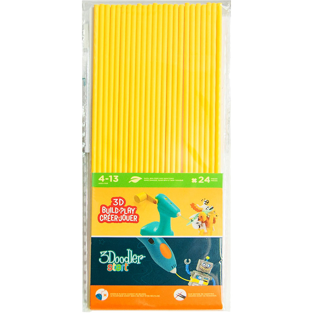 Набір стрижнів 3Doodler Start для 3D-ручки Жовтий 24шт (3DS-ECO04-YELLOW-24)