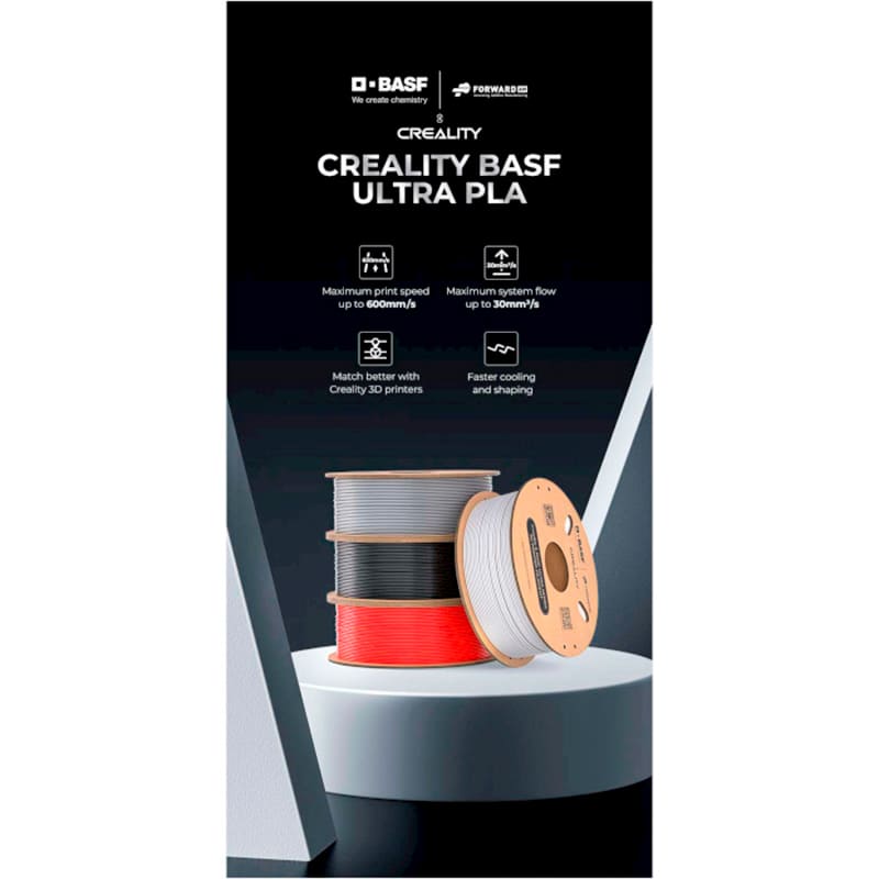 Замовити Пластик для 3D принтера CREALITY BASF ULTRA PLA 1кг 1.75мм Blue (3301010370)