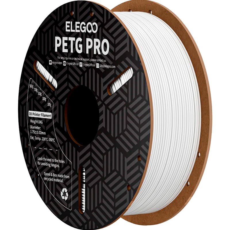 Пластик для 3D принтера ELEGOO PETG PRO 1кг 1.75мм White (50.203.0199)