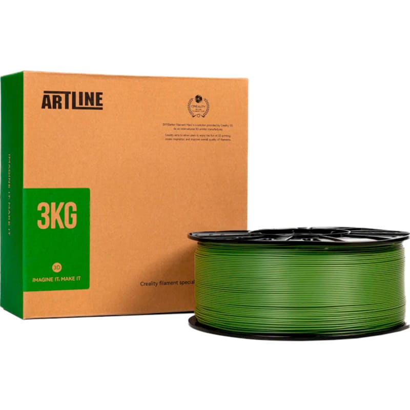 Внешний вид Пластик для 3D принтера CREALITY & ARTLINE PLA 3 кг 1.75мм Dark Green (3399010147)