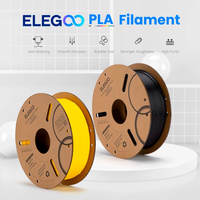 Пластик для 3D принтера ELEGOO PLA 1кг 1.75мм Yellow (50.203.0044) Додатково Сумісність: з 3D принтером, який підтримує друк PLA