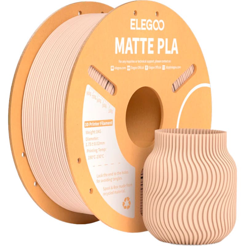 Пластик для 3D принтера ELEGOO PLA Matte 1кг 1.75мм Beige (50.203.0260)