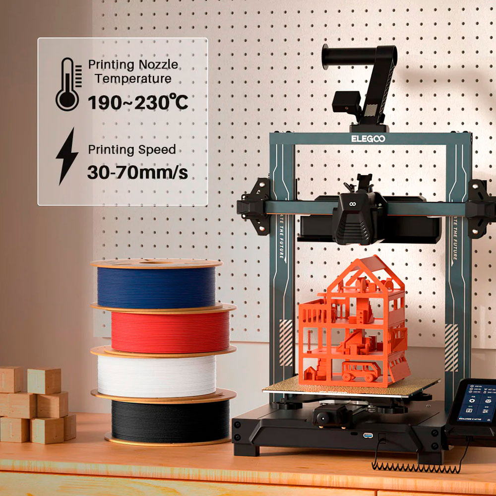 Пластик для 3D принтера ELEGOO PLA Matte 1кг 1.75мм Slate Gray (50.203.0256) Додатково сумісність із будь-яким FDM 3D принтером