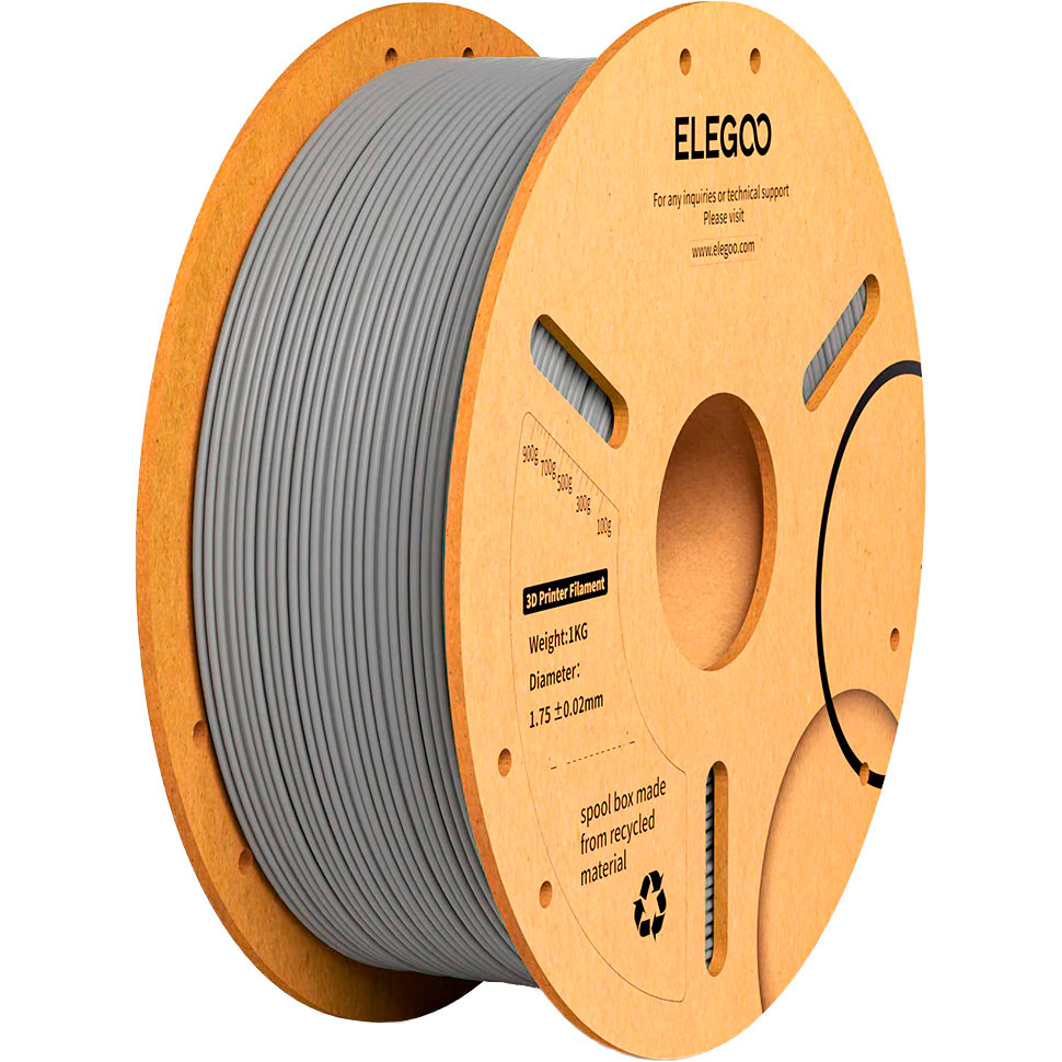 Катушка ELEGOO PLA Plus Filament 1 кг 1.75 мм Gray (50.203.0050)