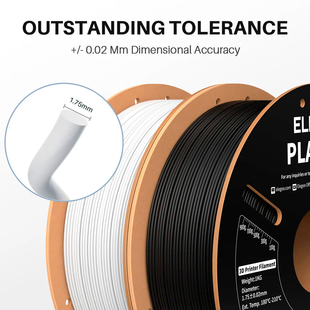 Катушка ELEGOO PLA PRO Filament 1 кг 1.75 мм White (50.203.0189) Тип пластика PLA PRO