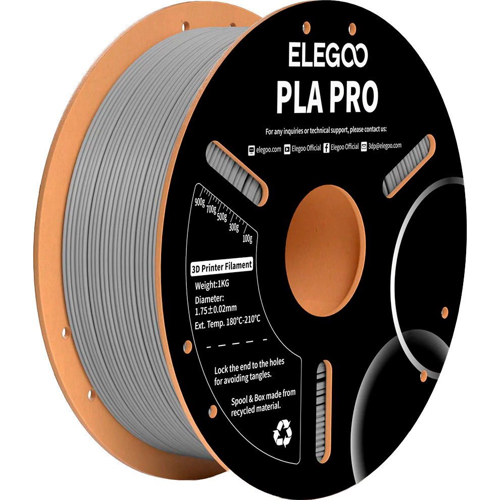 Пластик для 3D принтера ELEGOO PLA PRO 1кг 1.75мм Gray (50.203.0195)