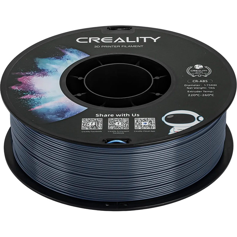 Пластик для 3D принтера CREALITY ABS 1кг 1.75мм Gray (3301020034) Температура плавлення 220-260