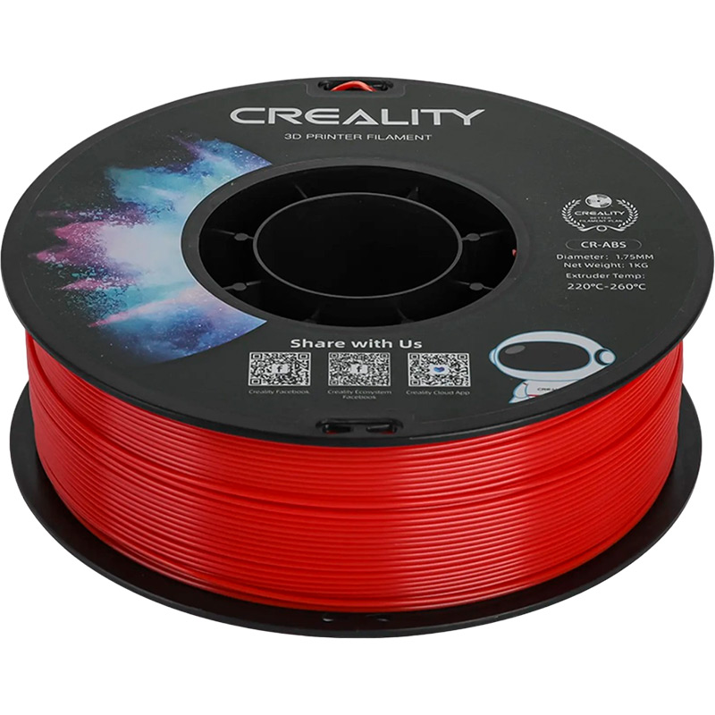 Пластик для 3D принтера CREALITY ABS 1кг 1.75мм Red (3301020032) Температура плавлення 220-260