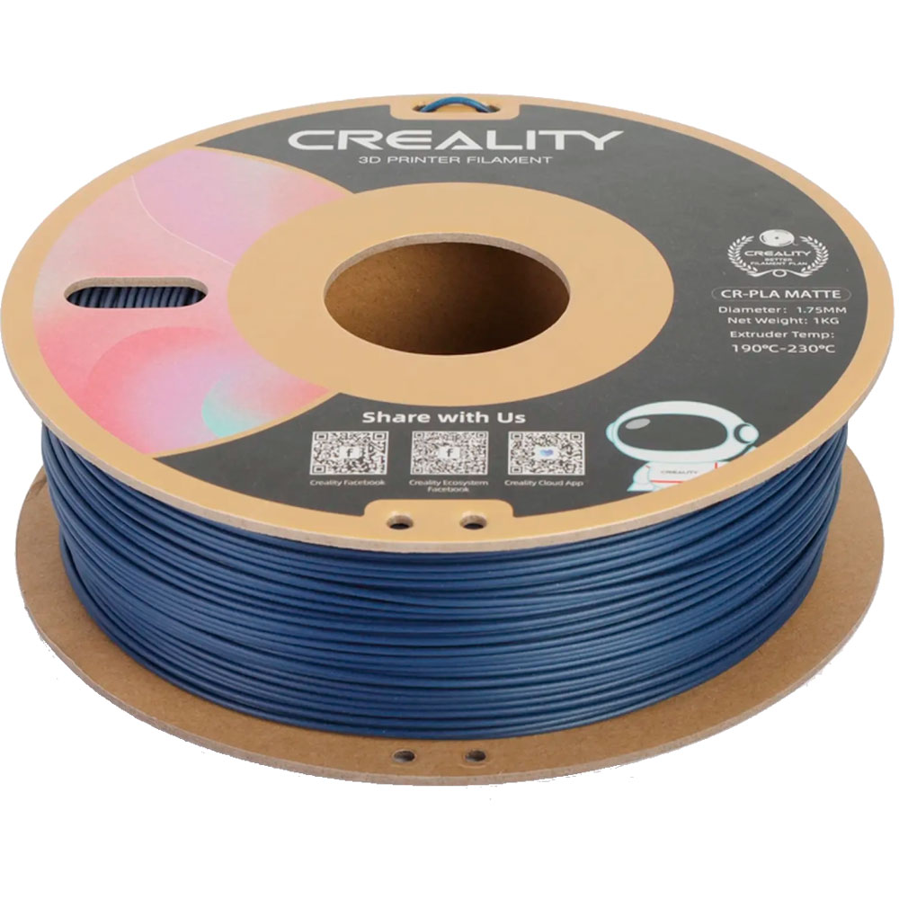 Пластик для 3D принтера CREALITY PLA Matte 1кг 1.75мм Navy Blue (3301010298) Додатково сумісність з будь-яким FDM 3D принтером, який підтримує друк PLA