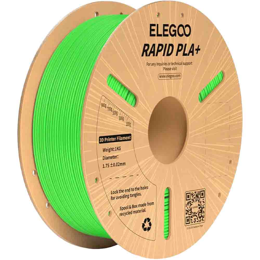 Пластик для 3D принтера ELEGOO Rapid PLA Plus 1кг 1.75мм Green (50.203.0118)