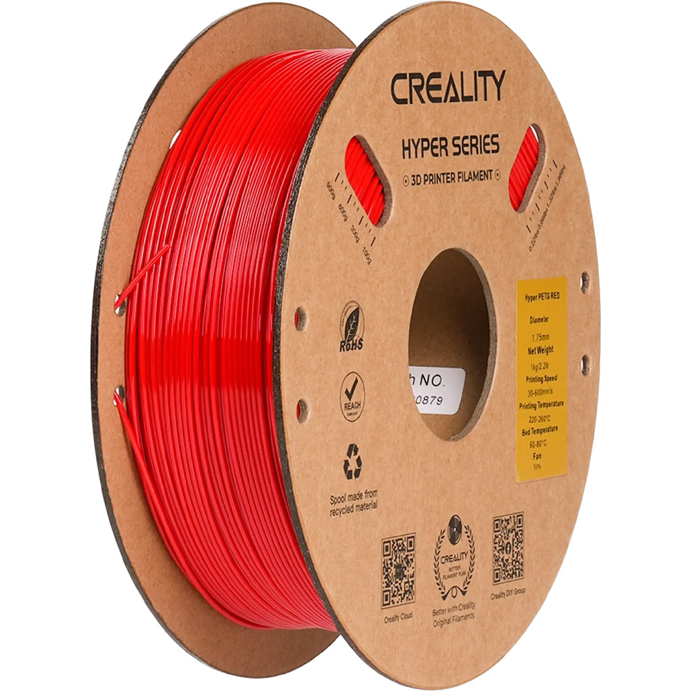 Катушка CREALITY Hyper PETG Filament 1кг 1.75 мм Red (3301030072)