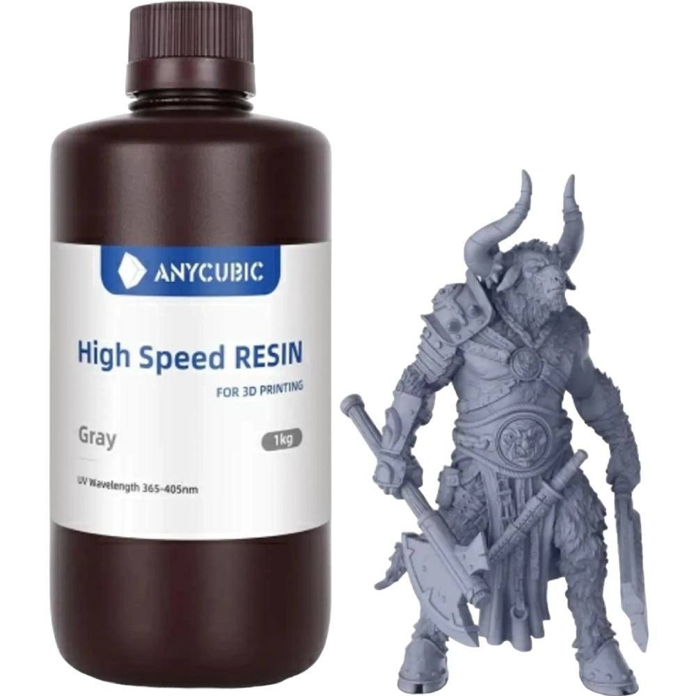 Фотополімерна смола ANYCUBIC High Speed Resin 1 кг Gray (SGS2GY-101A)