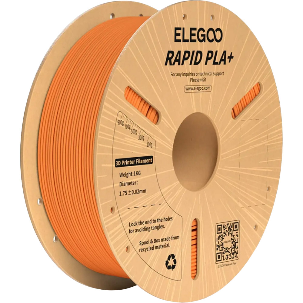 Котушка ELEGOO Rapid PLA Plus Filament 1 кг 1.75 мм Orange (50.203.0120)