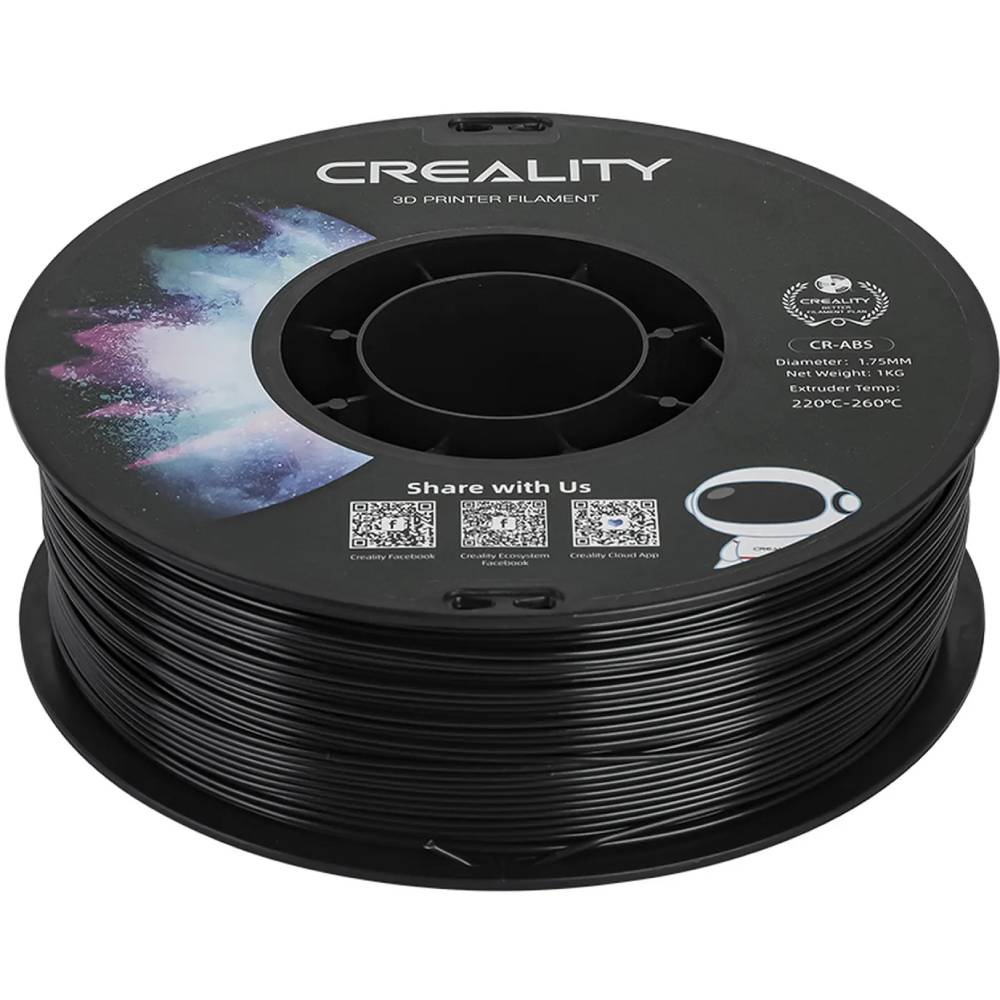 Пластик для 3D принтера CREALITY ABS 1кг 1.75мм Black (3301020035) Температура плавлення 220 - 260