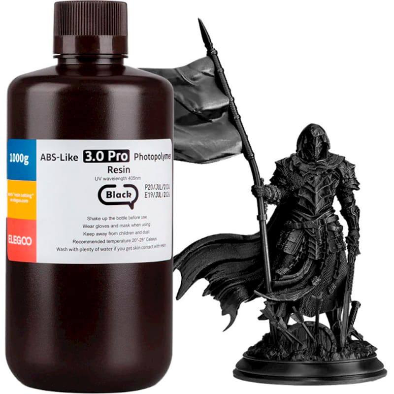 Фотополімерна смола 3D ELEGOO ABS-like 3.0 1 кг Black smoky (50.103.0189)