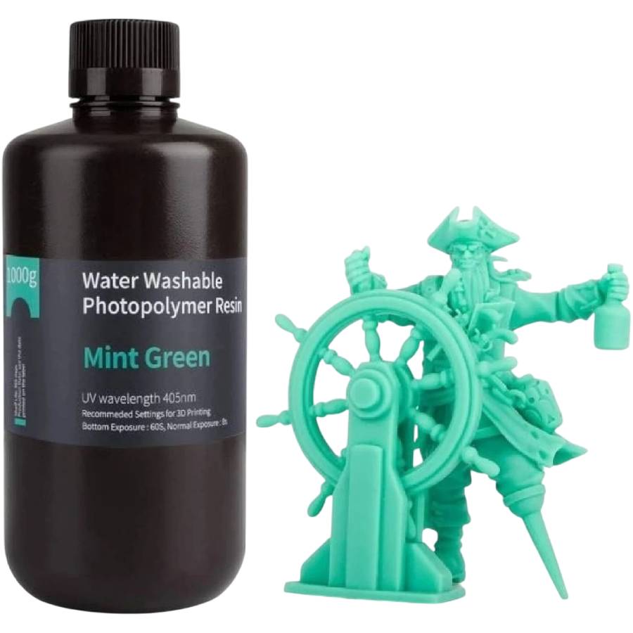 Фотополимерная смола 3D ELEGOO Water Washable Resin 1кг Green Mint (50.103.0020) Фотополимерная смола 3D ELEGOO Water Washable Resin 1кг Green Mint (50.103.0020)