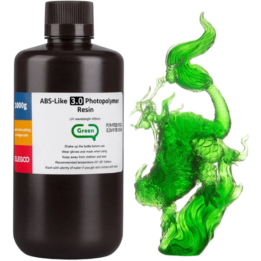 Фотополимерная смола ELEGOO ABS-like 3.0 1кг Transparent Green (50.103.0155)