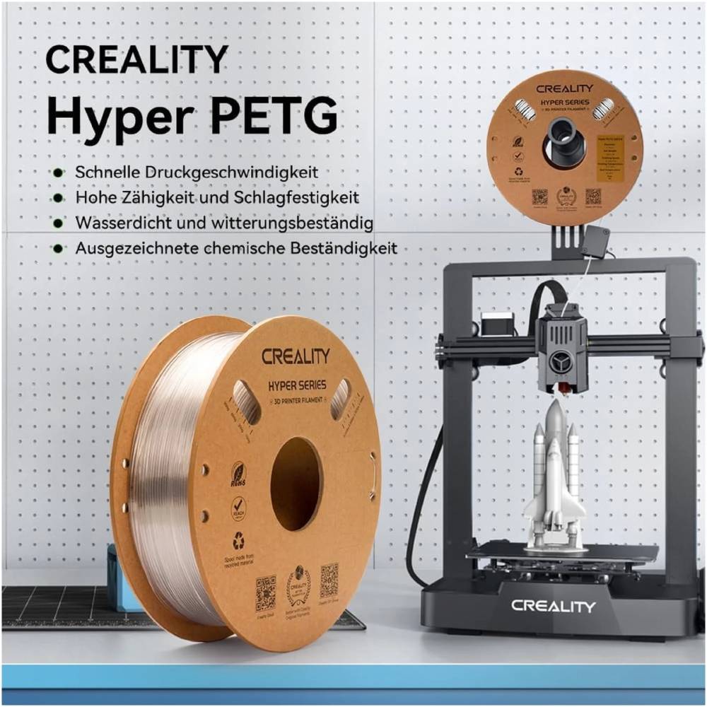 Пластик для 3D принтера CREALITY Hyper PETG Filament 4x1кг 1.75мм Black/White (3301030078) Дополнительно Рекомендуемая скорость печати: 30-600 mm/s; Технология печати: FDM (Fused deposition modeling);