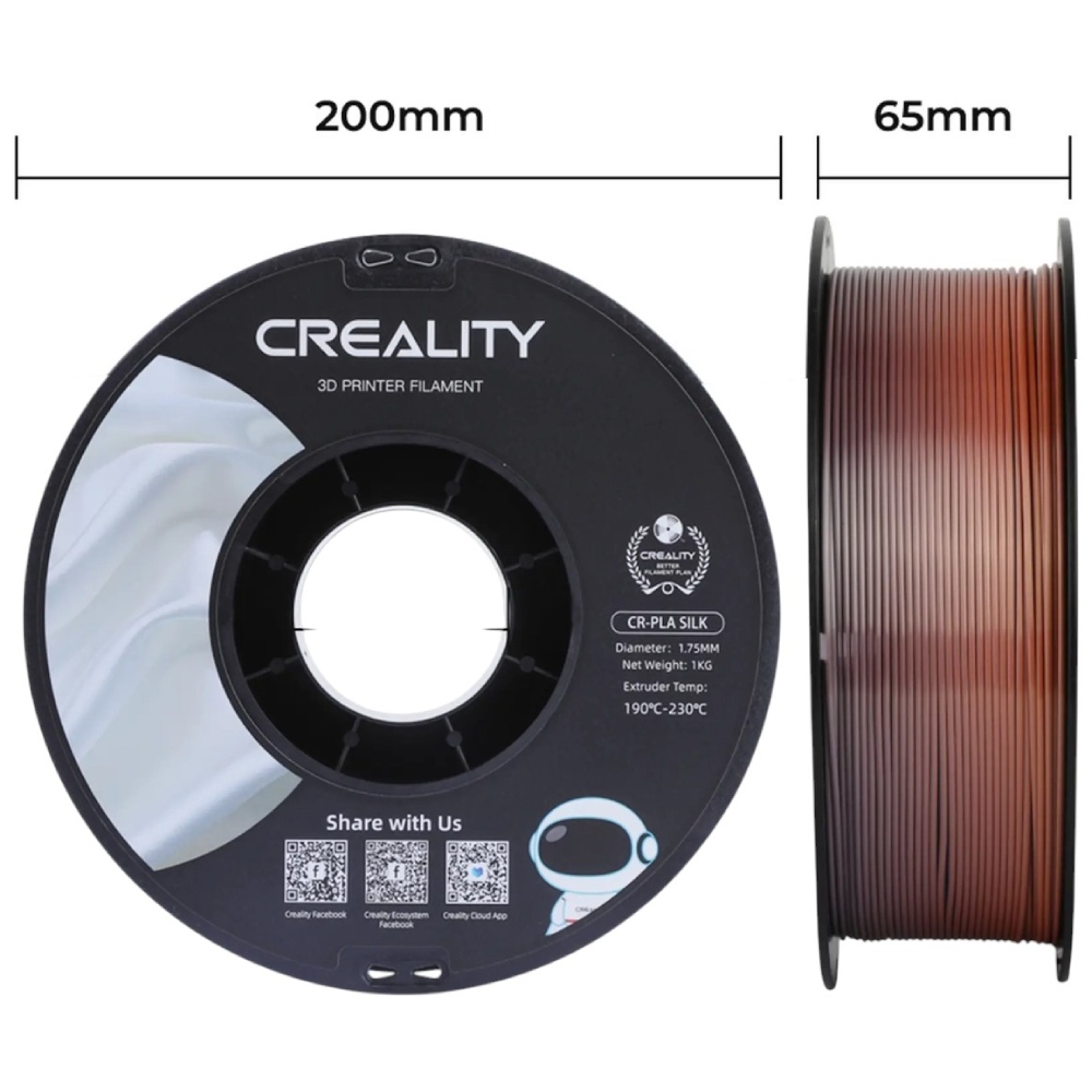 Пластик для 3D принтера CREALITY PLA Silk 1кг 1.75мм Multicolor (3301120003) Диаметр нити, мм 1.75