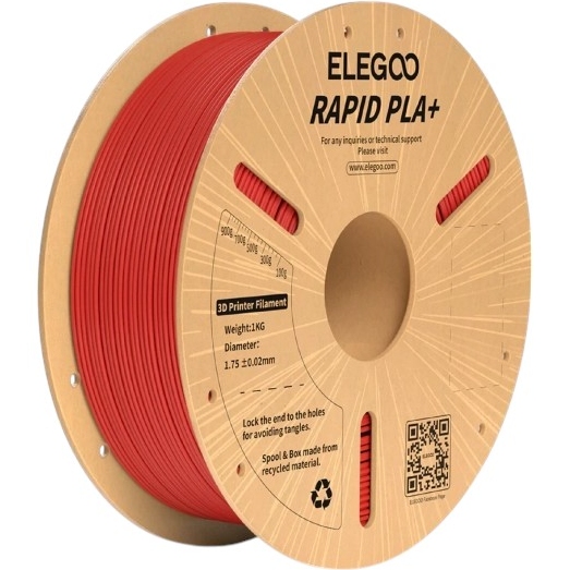 Пластик для 3D принтера ELEGOO Rapid PLA Plus 1кг 1.75мм Red (50.203.0119)