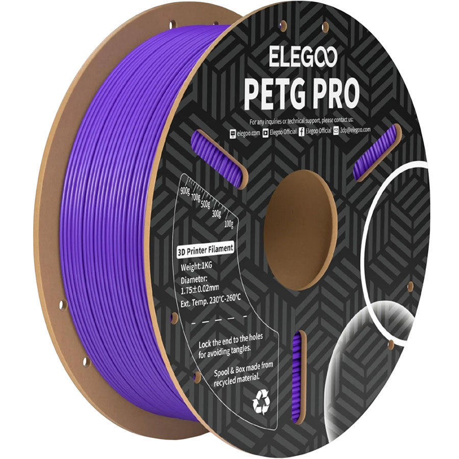 Пластик для 3D принтера ELEGOO PETG PRO Filament 1 кг 1.75 мм Purple (50.203.0206)