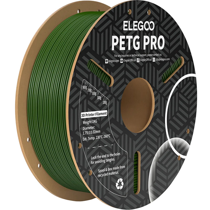 Пластик для 3D принтера ELEGOO PETG PRO Filament 1 кг 1.75 мм Olive Green (50.203.0449)
