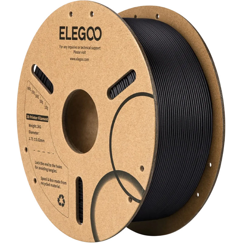 Пластик для 3D принтера ELEGOO PLA-CF Filament 1 кг 1.75 мм Black (50.203.0464)