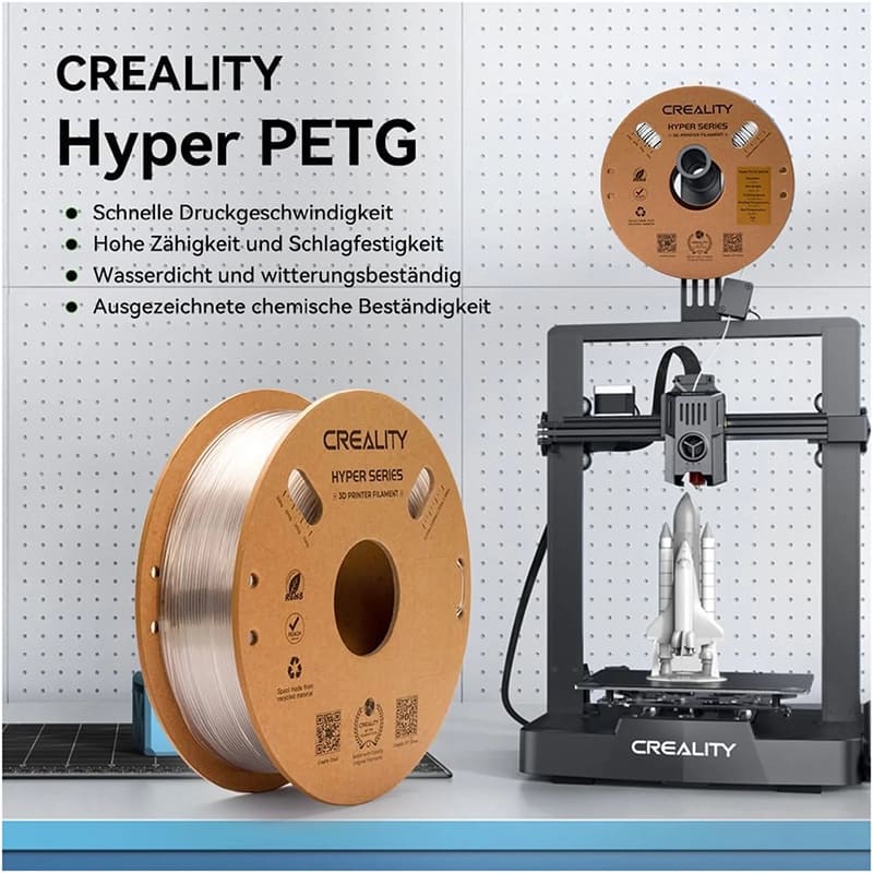 Пластик для 3D принтера CREALITY Hyper PETG 1.75 мм 2 x 1 кг Transparent (3301030076) Диаметр нити, мм 1.75