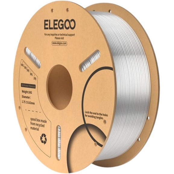 Пластик для 3D принтера ELEGOO PLA 1кг 1.75мм Transparent (50.203.0514)