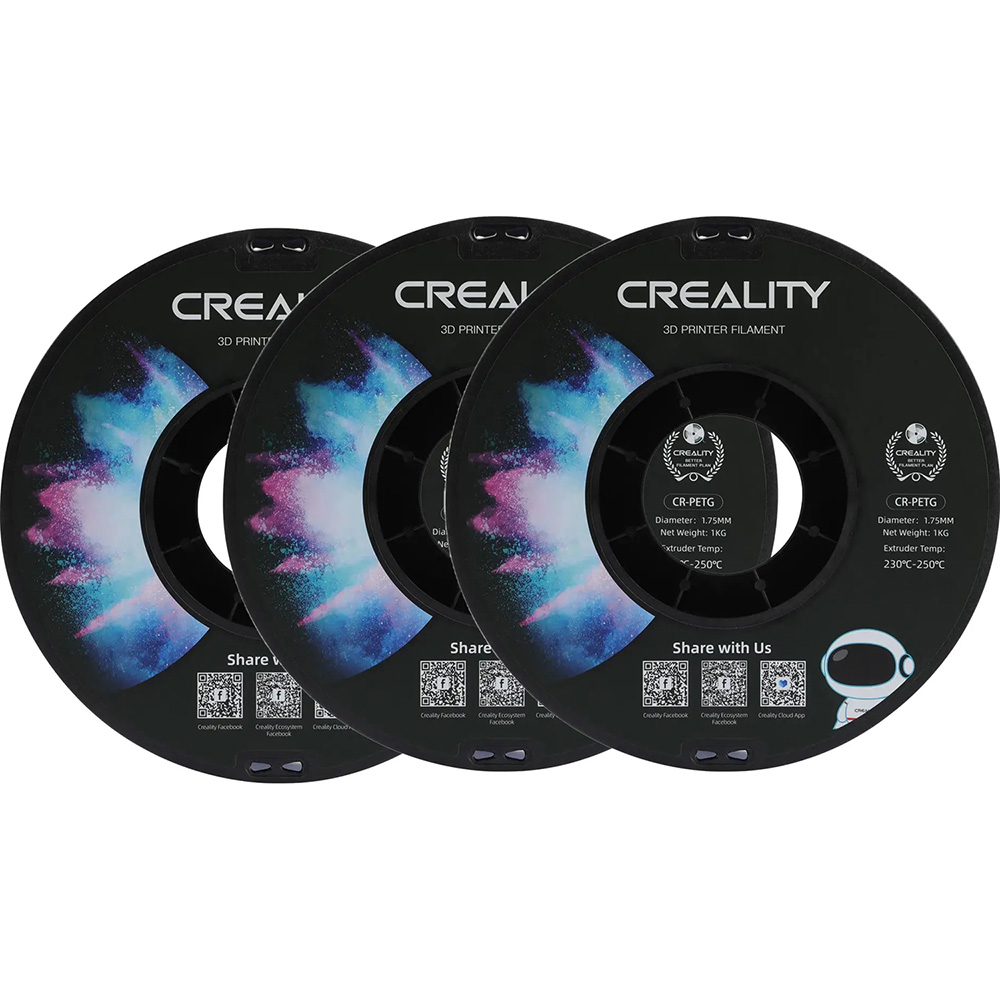Пластик для 3D принтера CREALITY PETG 3x1 кг1.75 мм White (3301030034x3) Тип пластика PETG