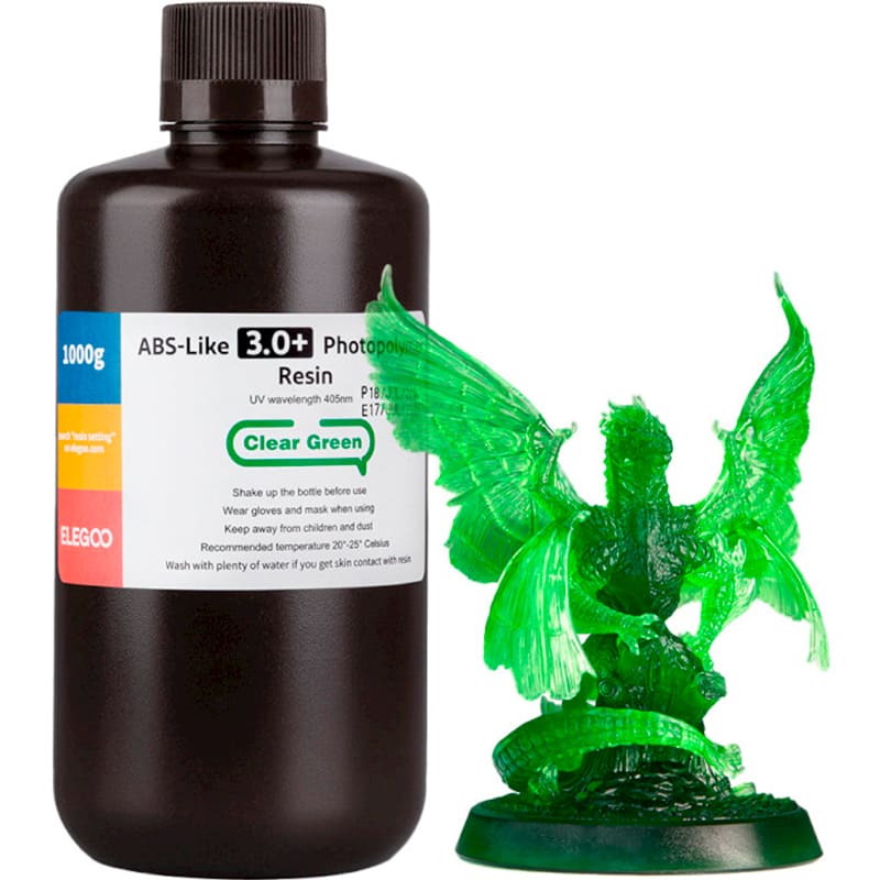 Фотополимерная смола ELEGOO ABS-like 3.0 plus 1 кг Clear Green (50.103.0227)