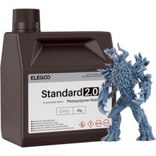 Фотополімерна смола ELEGOO Standard 2.0 Resin 2 кг Grey (50.103.0126)