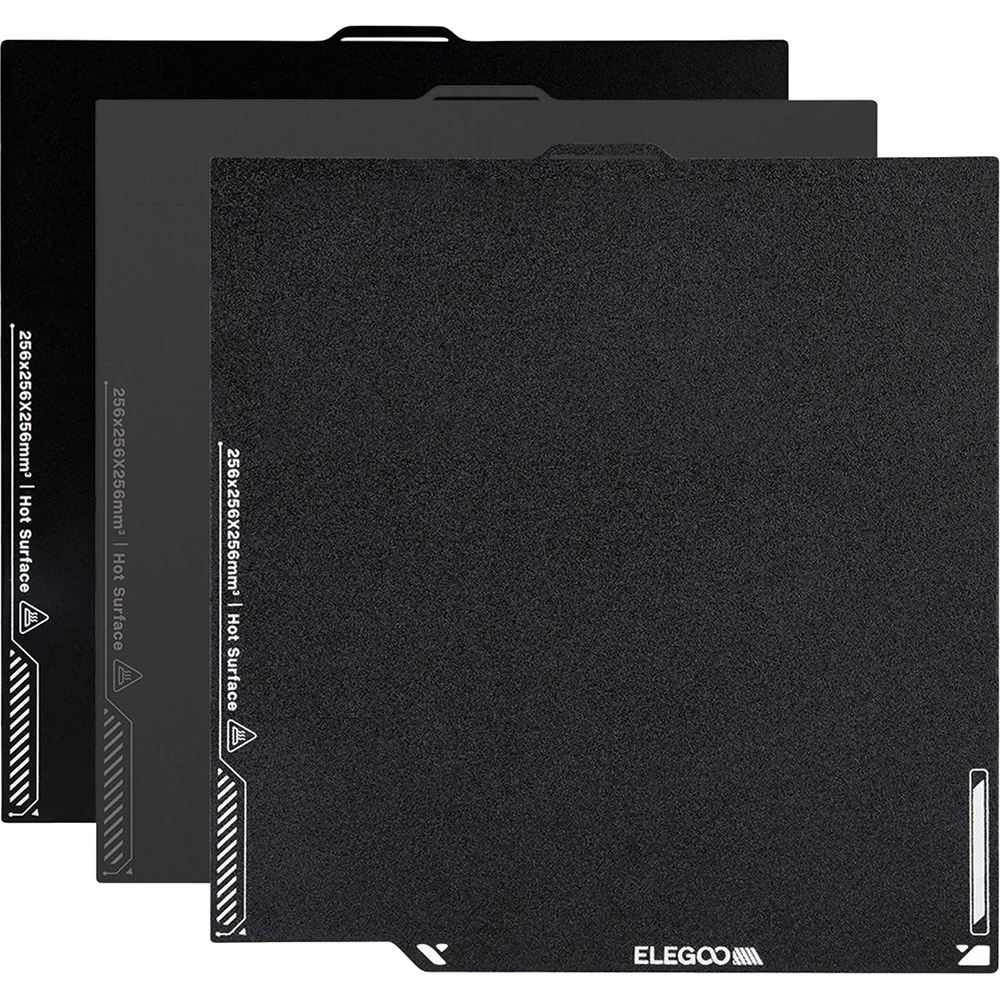 Накладка для платформи ELEGOO з PEI та PEO покриттям для 3D принтера ELEGOO Centauri Carbon 3pcs (50.204.0143) Додатково Матеріал: Магнітна пружинна сталь; Розмір робочої області: 256x256 мм; Сумісні моделі: Centauri Carbon