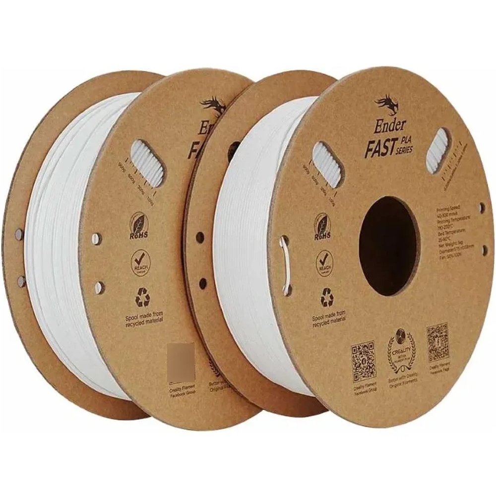 Пластик для 3D принтера CREALITY Fast PLA Filament Ender 2x1кг 1.75 мм White (3301010396)