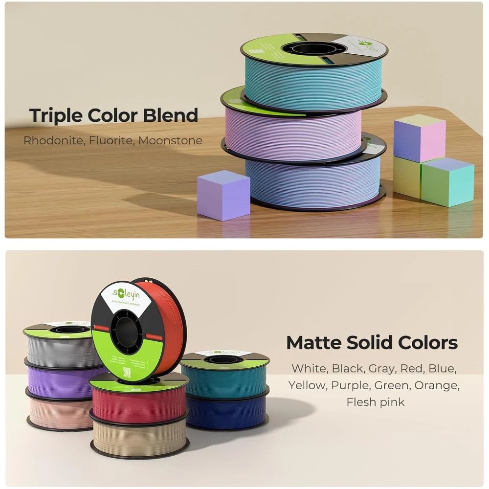 Пластик для 3D принтера CREALITY PLA Soleyin 1кг 1.75мм Gray (3301010517) Температура плавления 190-230
