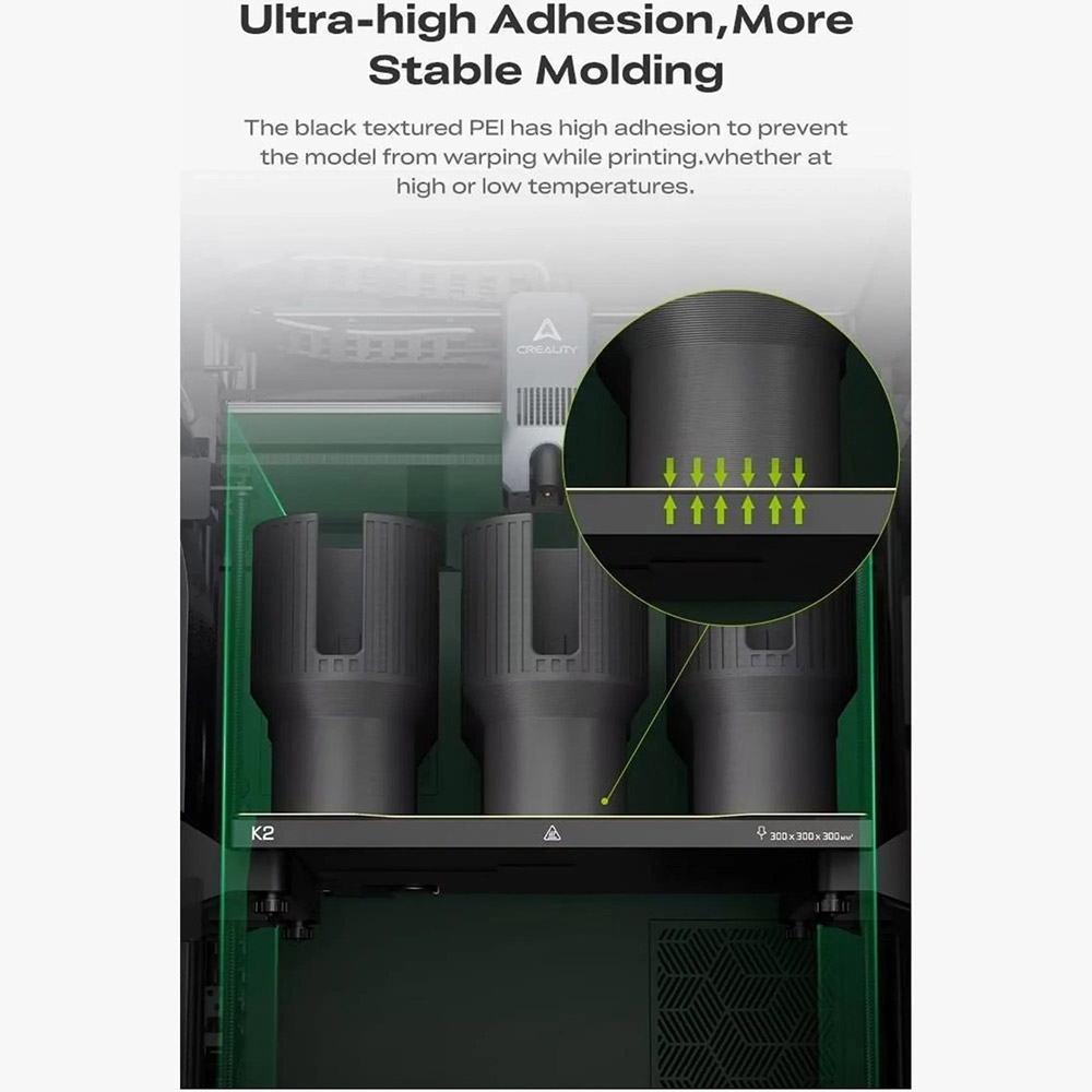 Накладка для платформи CREALITY з покриттям PEI для 3D принтера K2 (4004090164) Додатково Сумісні моделі: Creality K2; Тип покриття: PEI; Розміри: 293 х 270 мм